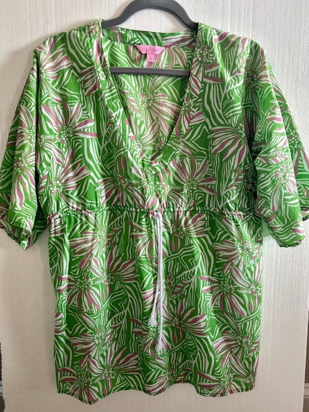 Lilly Pulitzer Layla Swim Cover Floral Tunic in Green & Pink